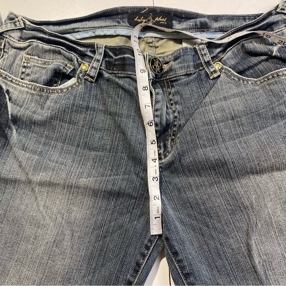 Baby Phat Vintage Y2K Retro Embroidered Pocket &Button Distressed Cotton Jean 13 - Picture 14 of 14